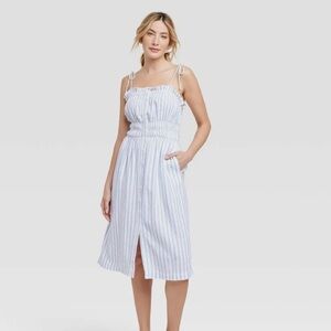 NWT Universal Thread Linen Midi Dress - Light Blue - M